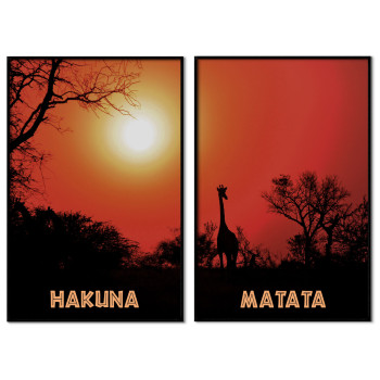 Hakuna Matata - Poster i Två Delar i Afrikanskt Tema