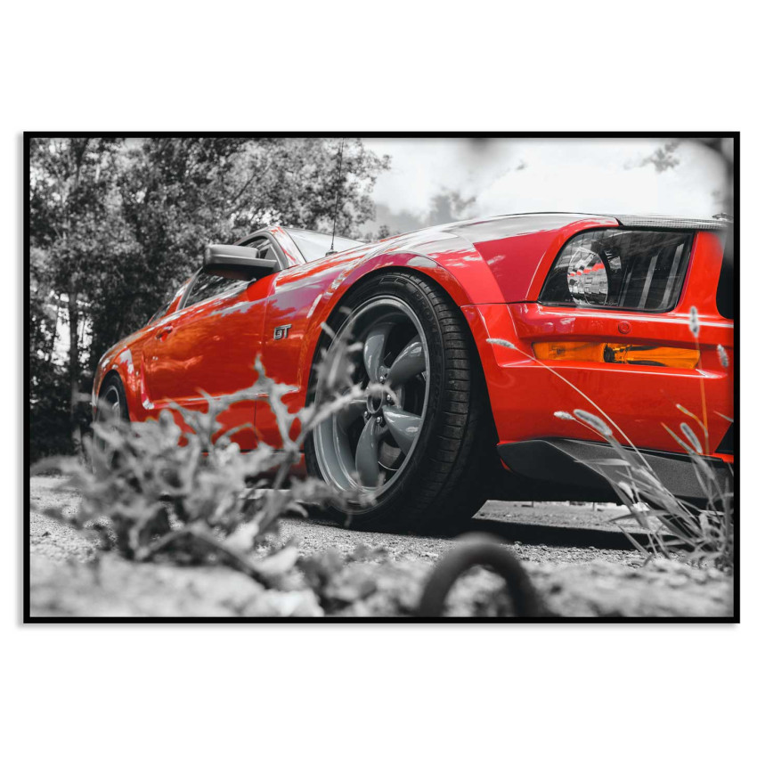 Red Mustang - Cool Car Poster