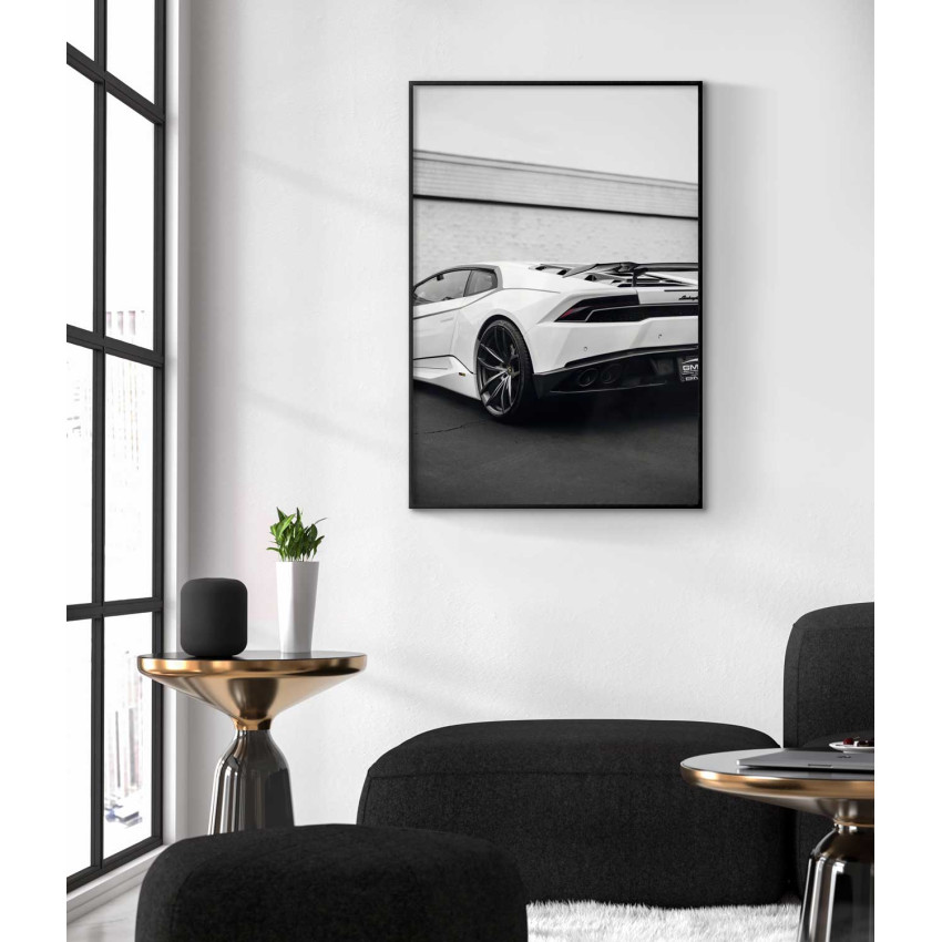 Svartvit lambo poster