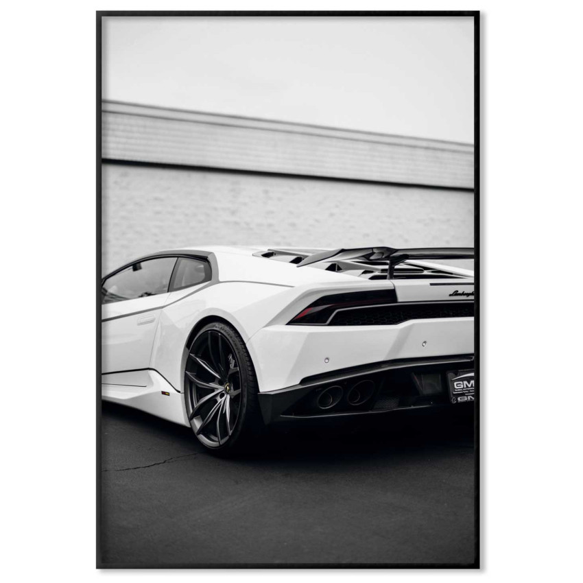 Svartvit lambo poster
