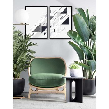 Abstract art - Two Piece Black and White Poster