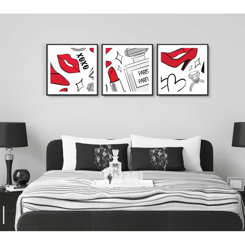 Make-up XOXO - Tredelad r&ouml;d tavla