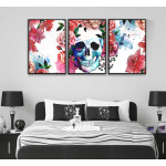 Skull and Flowers - Poster in Three Pieces
