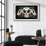 Mexikanska d&ouml;dskallar - Illustrerad poster