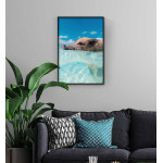 Gris i exotiskt vatten - poster