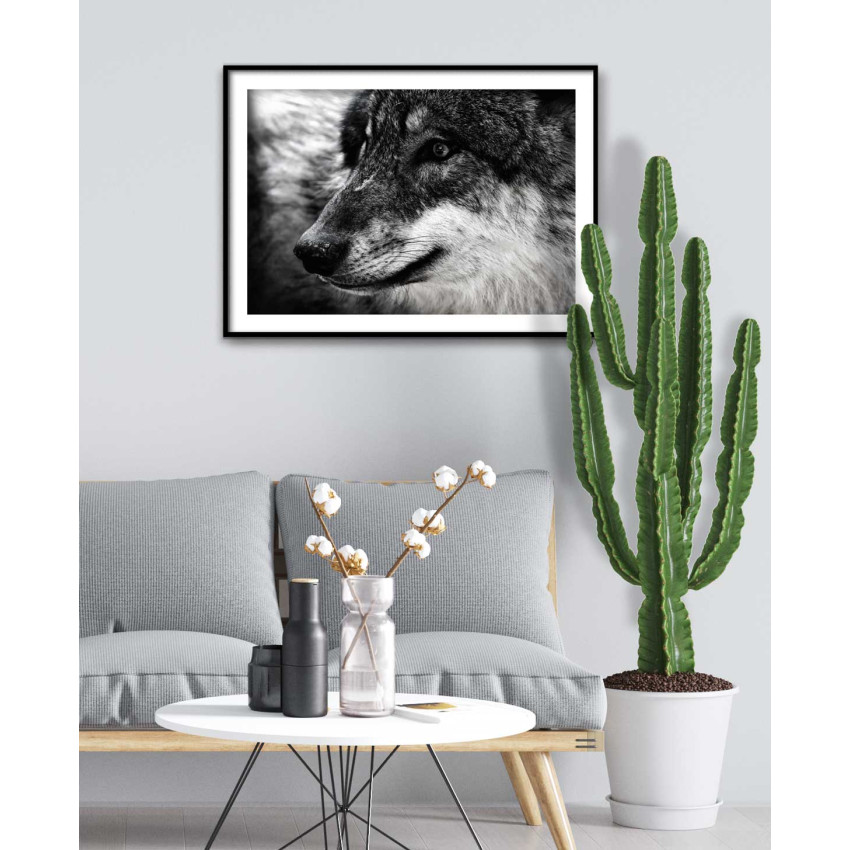Wolf - Big Size Black and White Poster
