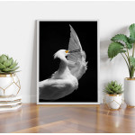 Vit trana - Abstrakt djurtavla