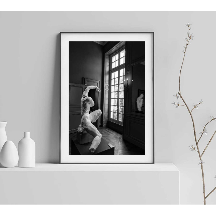 Museum staty - Svartvit elegant poster