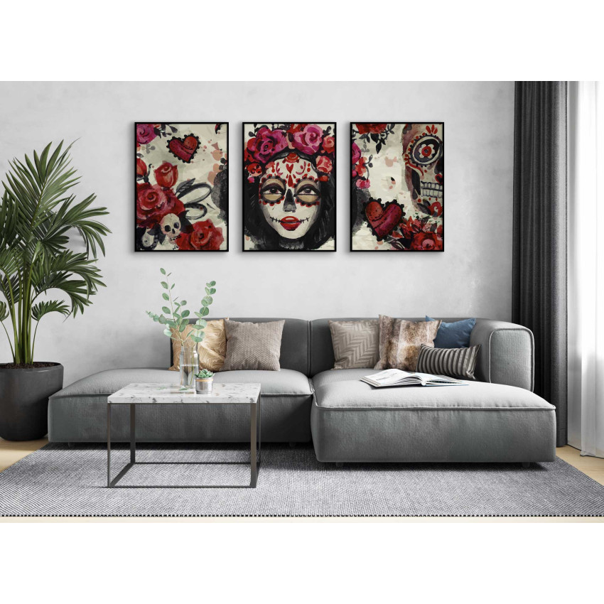 Los Muertos Mexican Day of the Dead - Poster in Three Pieces