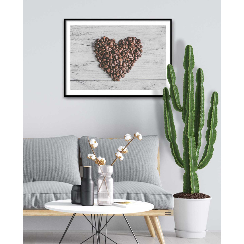 Kaffebönor hjärta - Köksposter