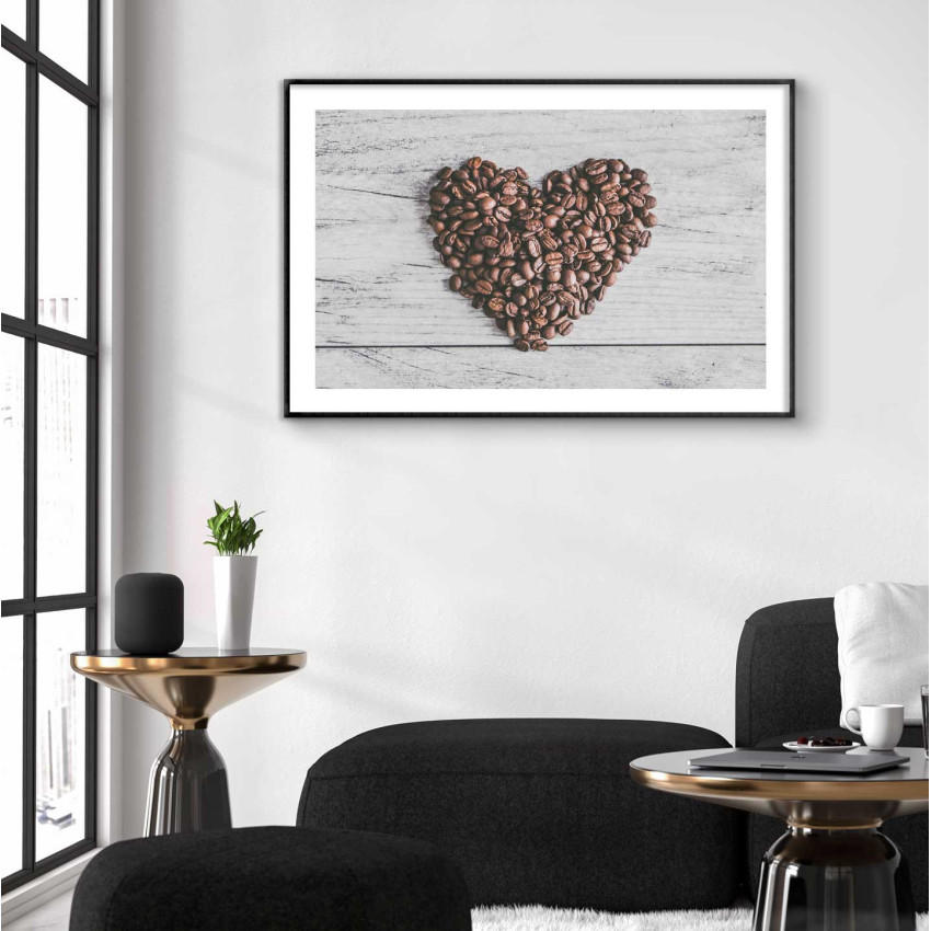 Kaffebönor hjärta - Köksposter