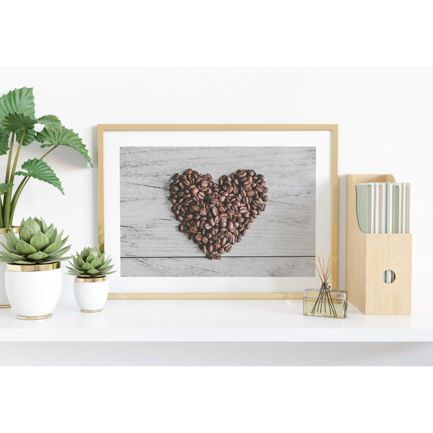 Kaffebönor hjärta - Köksposter