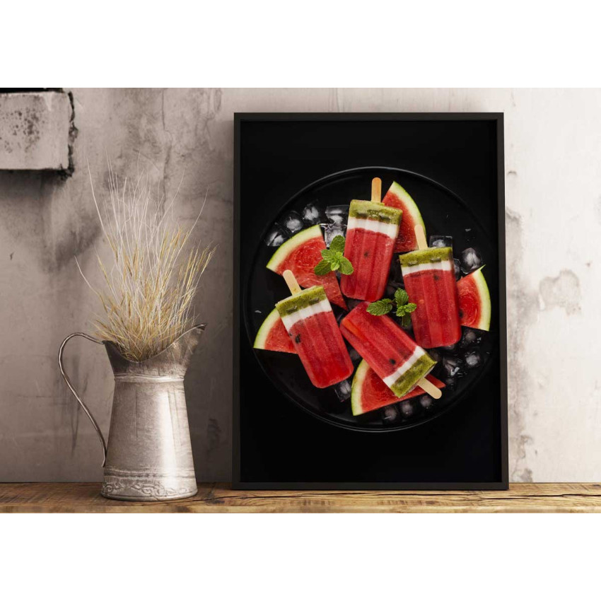 kökstavla med melon isglass