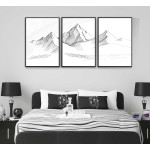 Illustrated mountains - Three piece posters