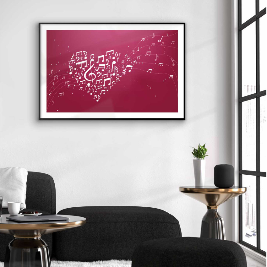 Pink music notes- Music poster