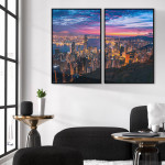 Downtown Hongkong - Färgglad perfect pair poster