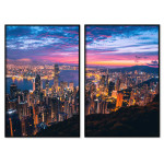 Downtown Hongkong - Färgglad perfect pair poster