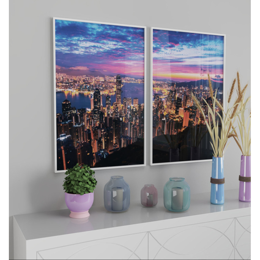 Downtown Hongkong - Färgglad perfect pair poster