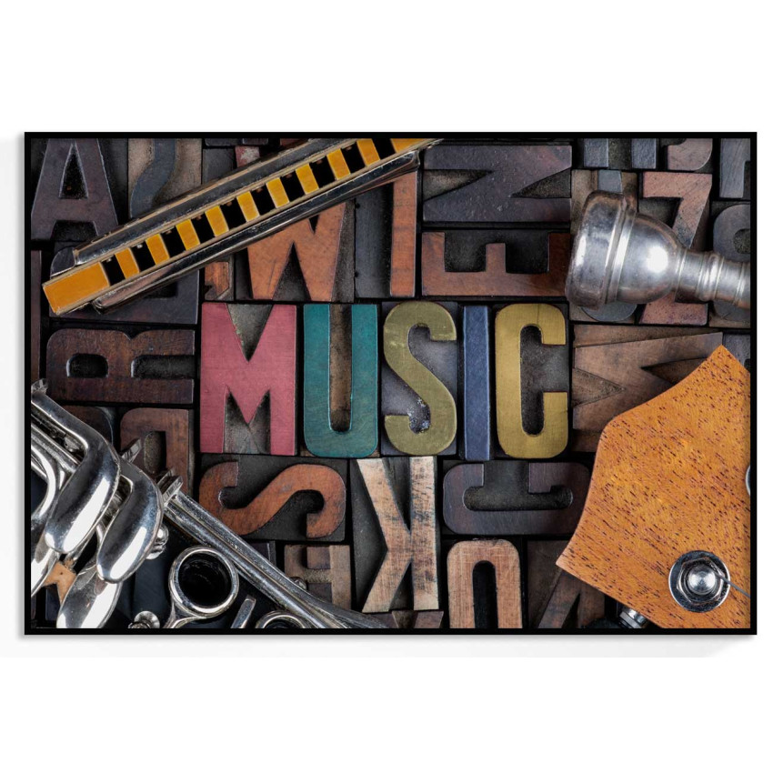 Music text - Retro musiktavla