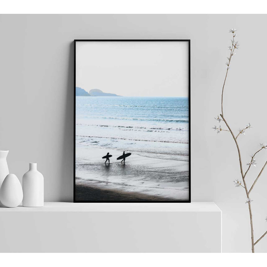 Surfare på stranden - Enkel poster