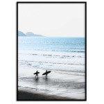 Surfare på stranden - Enkel poster