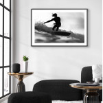 Surfing dude  - Black and White Poster