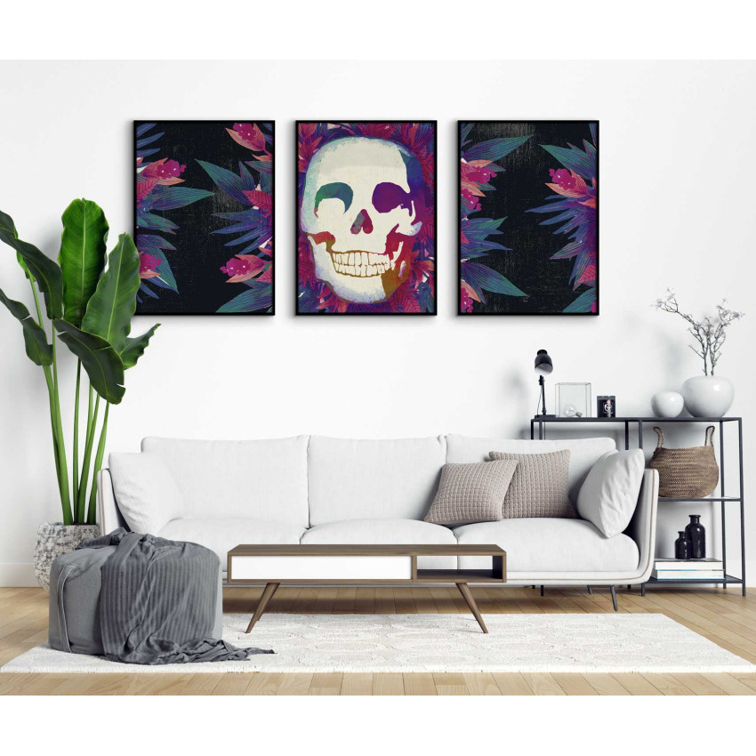 Abstrakt dödskalle - Tavla i tre delar