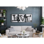 Abstrakt Love - Svartvit tavla i tre delar