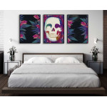 Abstrakt dödskalle - Tavla i tre delar