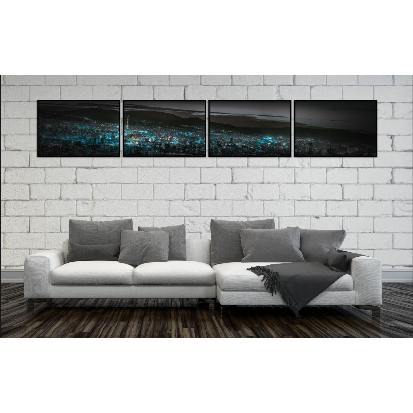 Panorama tavla - Stadsmotiv posters i fyra delar