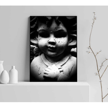 M&ouml;rk &Auml;ngel Staty - Svartvit Poster