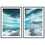 Turquoise Sky and Clouds - Two Piece Poster