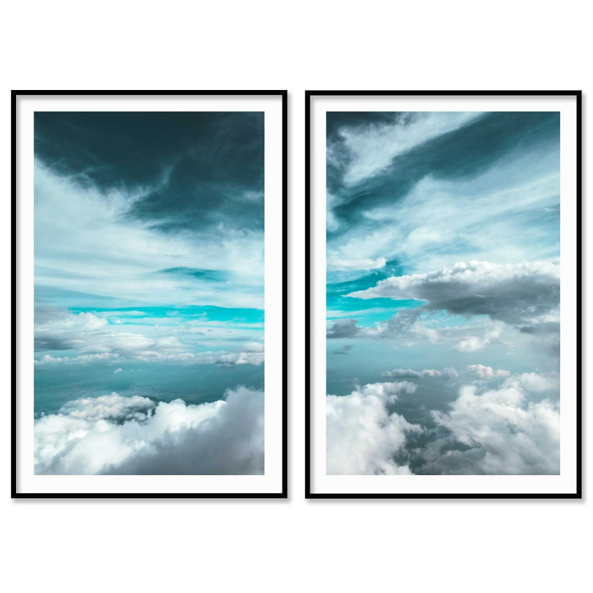 Turquoise Sky and Clouds - Two Piece Poster