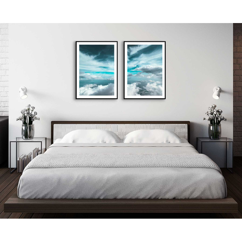 Turquoise Sky and Clouds - Two Piece Poster