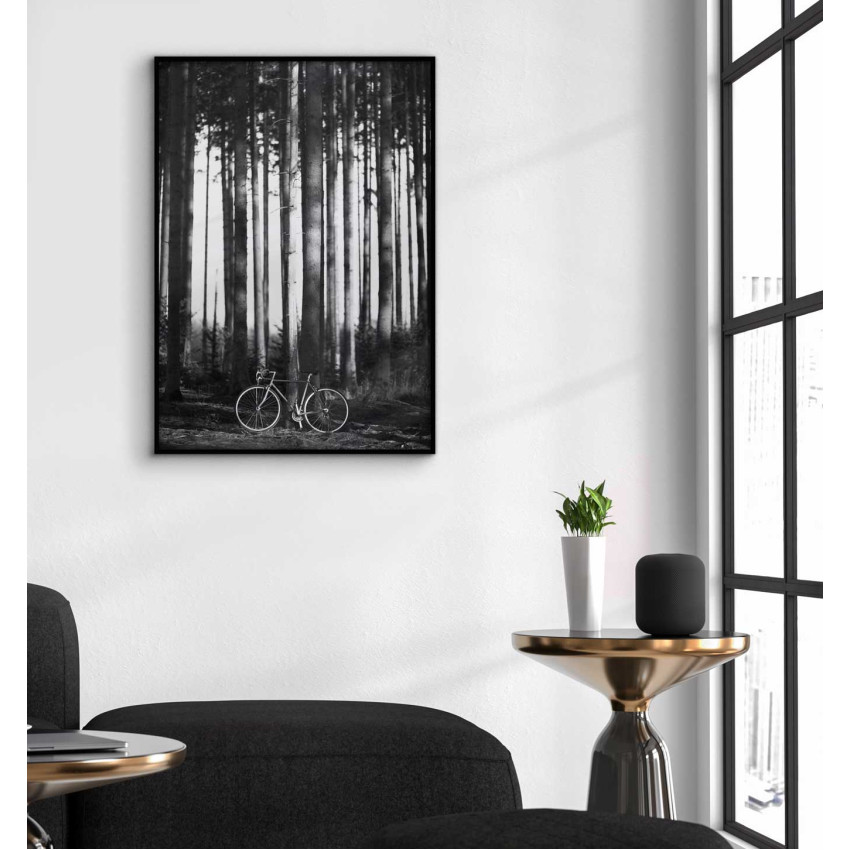 Cykel med bockstyre - Svartvit Poster