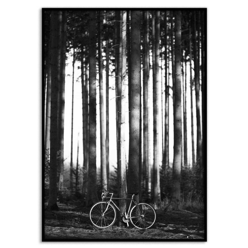 Cykel med bockstyre - Svartvit Poster