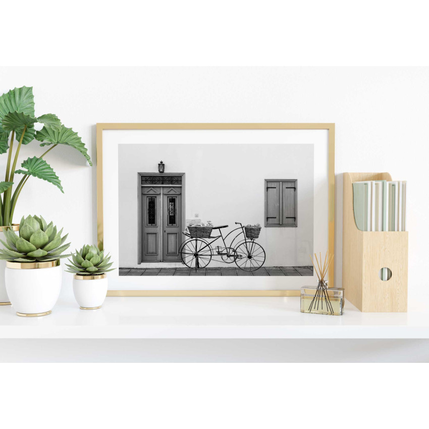 Bicycle - Retro Black and White Poster