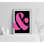 Enkel poster med &-tecken - Rosa