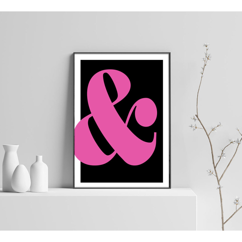 Enkel poster med &-tecken - Rosa