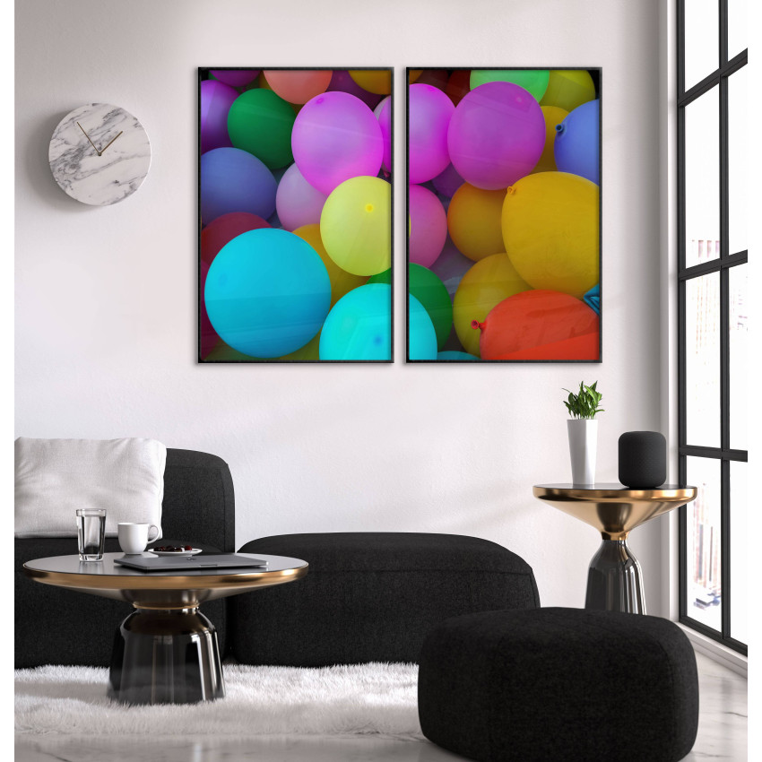 Ballonger i olika färger - Abstrakt tvådelad poster
