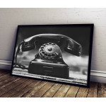 Retro Telefon - Svartvit Poster