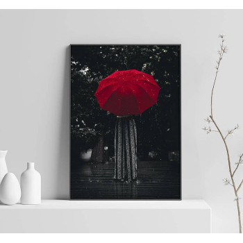 Red Umbrella - Retro Poster