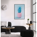 Pink Teal Pineapple - Retro Poster