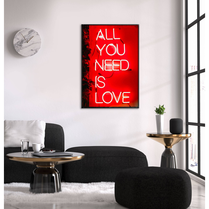 All You Need Is Love - R&ouml;d K&auml;rleksposter A4