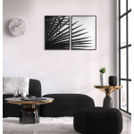 Palm silhuett - Svartvit botanisk poster i två delar