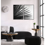 Palm silhuett - Svartvit botanisk poster i två delar