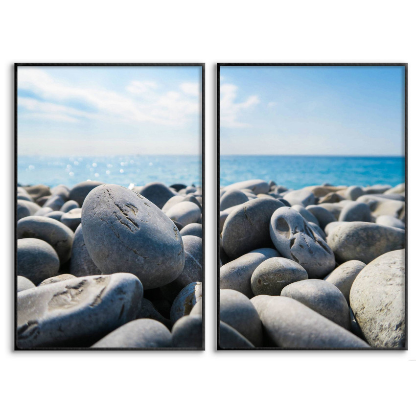 Beach and Rocks - Poster in Two Pieces 50x70 cm x 2