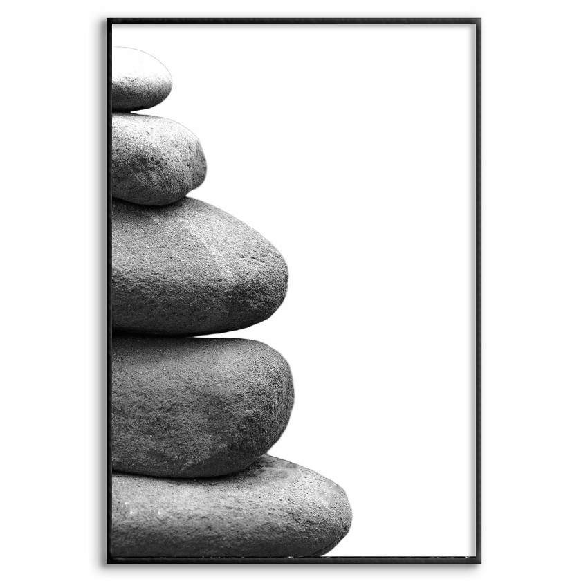 Rocks Pyramid - Black and White Poster