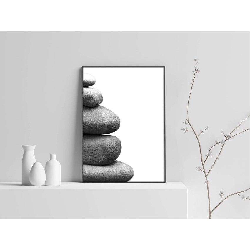 Rocks Pyramid - Black and White Poster