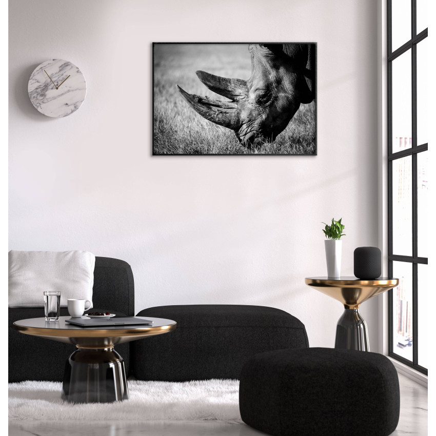 Rhino - Black and White Poster